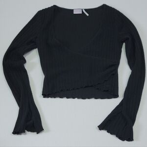 Urban Outfitters Black Ribbed Crop‎ Top